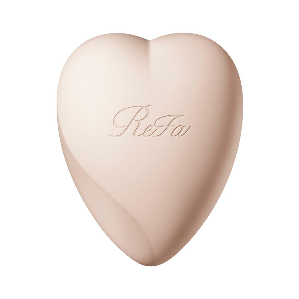ReFa Heart Brush for Scalp in Mat Mocha. One brush, shown from its design-facing view.