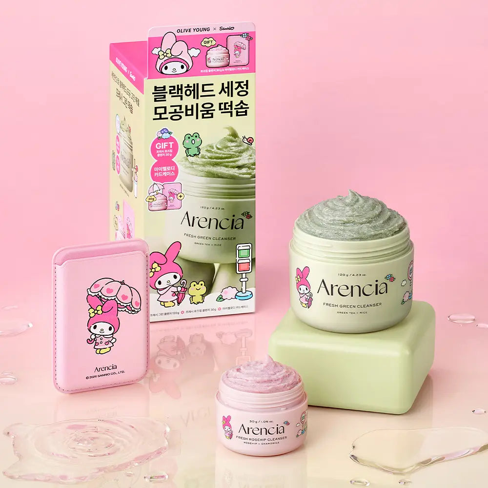 Arencia x My Melody Fresh Green Cleanser 120g &amp; Rosehip 30g Set