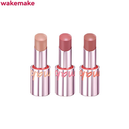 WAKEMAKE Lasting Glow Stick standard packaging and color family; one selected 3.5g lipstick supplied