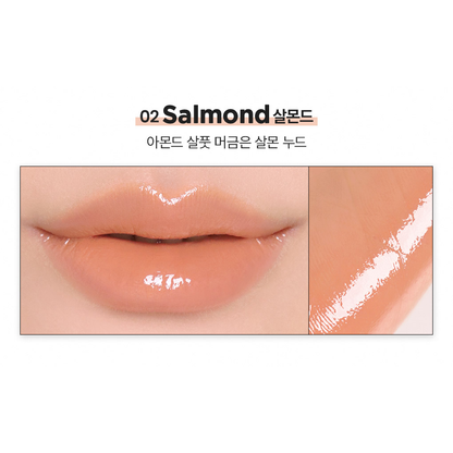 WAKEMAKE Lasting Glow Stick 02 Salmond manufacturer lip and arm color swatch