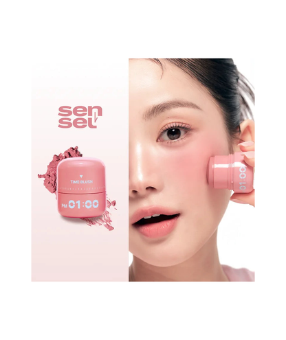 SENSEL Time Blush 9g in 1PM with matching application look