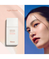hince Second Skin Tone Up Base 35ml in Light Peach, complete original bottle and application photo