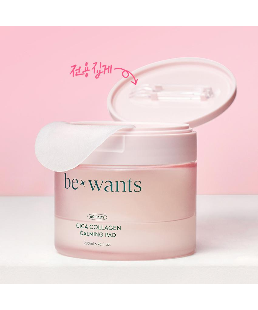bewants Cica Collagen Calming Pad original60-pad jar with included tweezers