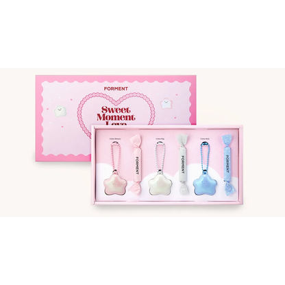 FORMENT Candy Perfume Keyring &amp; Mini Perfume Set (3+3): complete actual boxed kit with three keyring balms and three mini perfumes.