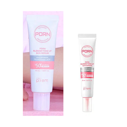 make p:rem PDRN Blemish Tone Up Sun Serum 50ml &amp; 20ml Set; exact original photographed units without resampling
