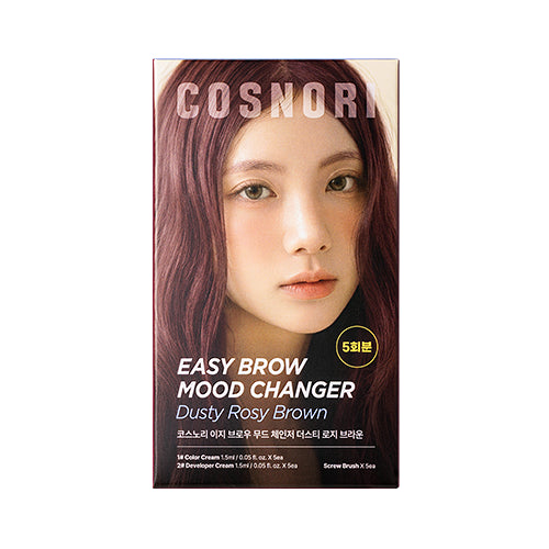 COSNORI Easy Brow Mood Changer: complete original five-treatment kit carton in Dusty Rosy Brown.