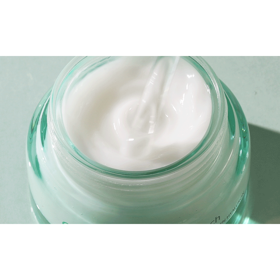 MILKTOUCH Hedera Helix Green Hyaluron 6s Soothing Cream 50g - original manufacturer application or texture guide.