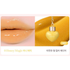 MILKTOUCH Love Potion Shine Gloss4.5ml: original 0 Honey Magic color card with one complete closed heart-shaped gloss container and its matching lip result.