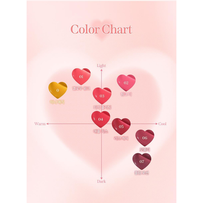 MILKTOUCH Love Potion Shine Gloss: complete native eight-shade color map.