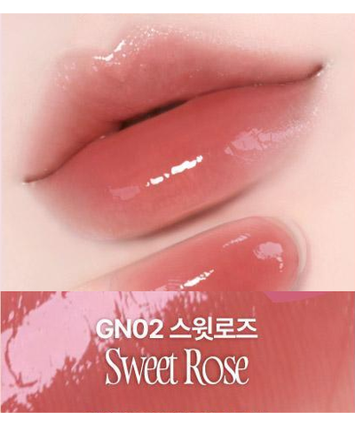 fwee Rose Obsession original GN02 Sweet Rose labeled lip swatch