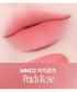 fwee Rose Obsession original MN02 Peach Rose labeled lip swatch