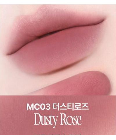 fwee Rose Obsession original MC03 Dusty Rose labeled lip swatch