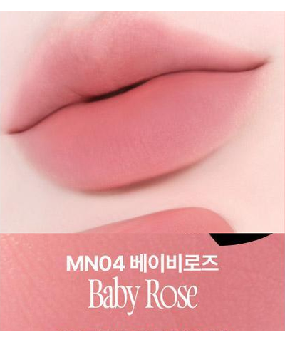 fwee Rose Obsession original MN04 Baby Rose labeled lip swatch