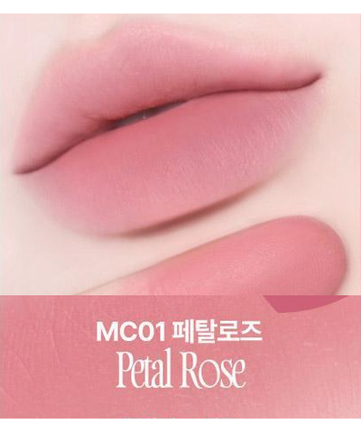 fwee Rose Obsession original MC01 Petal Rose labeled lip swatch
