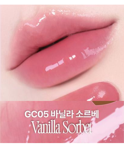fwee Rose Obsession original GC05 Vanilla Sorbet labeled lip swatch