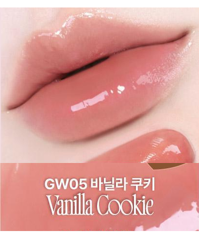 fwee Rose Obsession original GW05 Vanilla Cookie labeled lip swatch