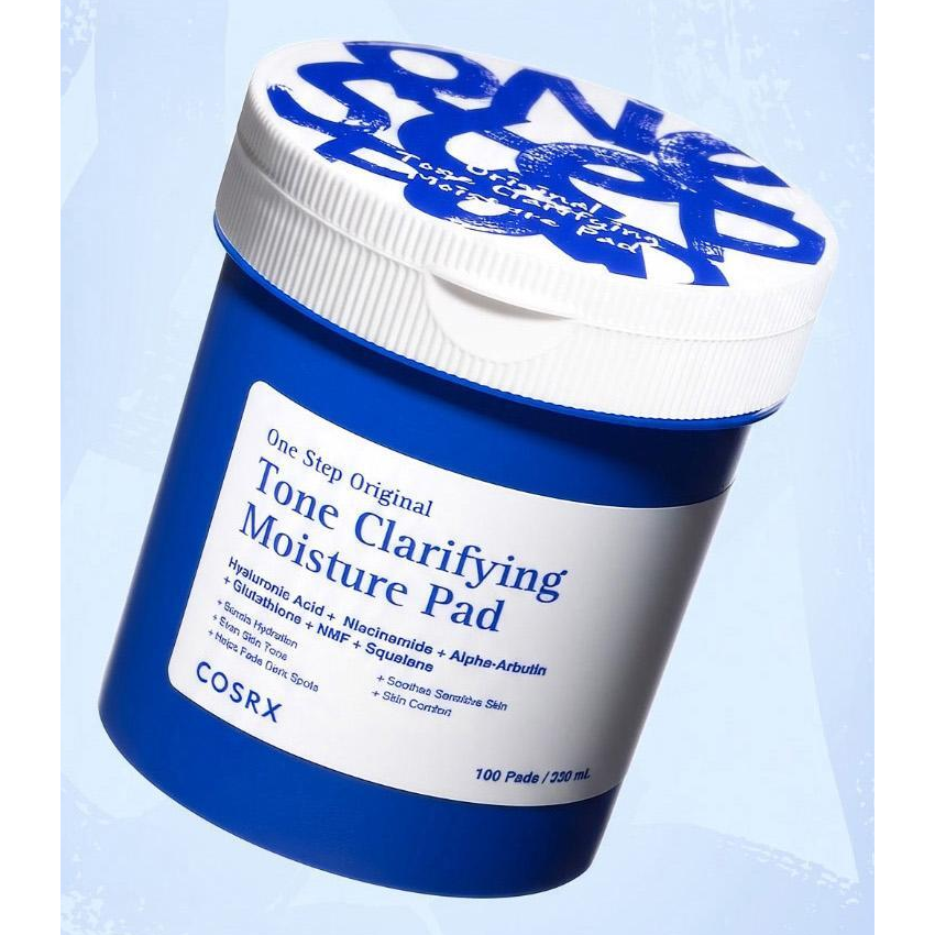 COSRX One Step Original Tone Clarifying Moisture Pad: one complete native 100-pad jar with original lid and label.