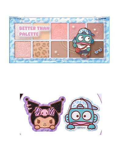rom&amp;nd x Hangyodon actual character palette and two original Sanrio hair pads
