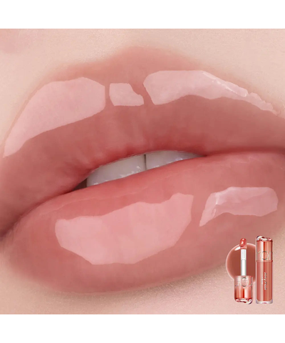 rom&amp;nd Juicy Flash Lip Oil original 05 Pear Beige lip swatch reference