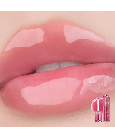 rom&amp;nd Juicy Flash Lip Oil original 04 Flare Lychee lip swatch reference