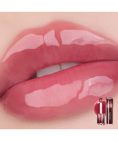 rom&amp;nd Juicy Flash Lip Oil original 08 Raspberry Syrup lip swatch reference