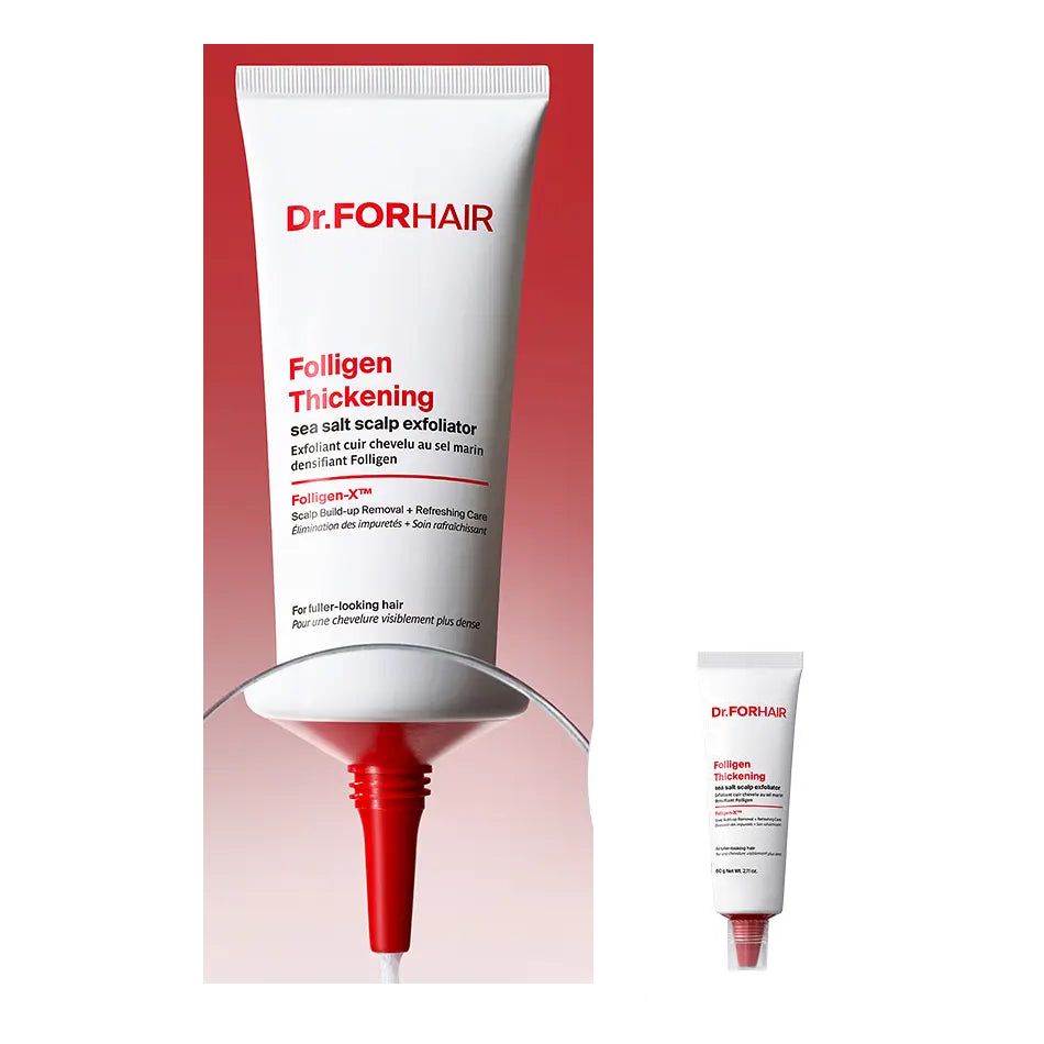 Actual Dr.FORHAIR Folligen Thickening Sea Salt Scalp Exfoliator250g tube and matching60g mini, composed from unchanged native original product photographs