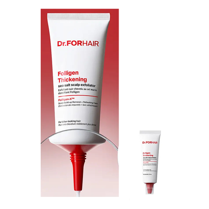 Actual Dr.FORHAIR Folligen Thickening Sea Salt Scalp Exfoliator250g tube and matching60g mini, composed from unchanged native original product photographs