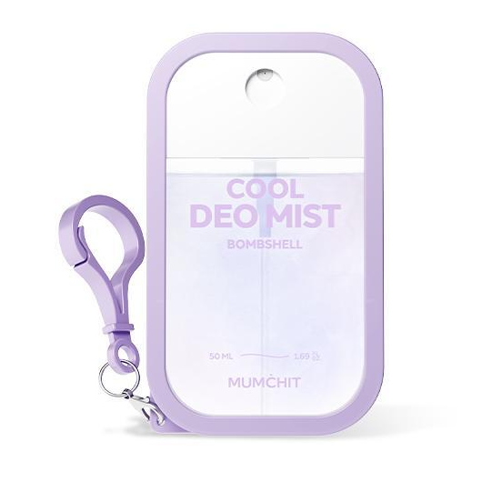 MUMCHIT Cool DeoMist50ml, BOMBSHELL: actual complete closed mist bottle and attached keyring, original label preserved.