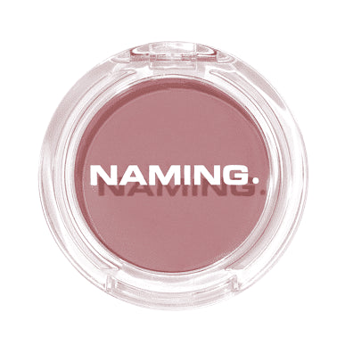 NAMINGFluffyPowderBlush TARO: the actual complete closed transparent compact from this exact source variant, original powder shade and labels preserved.