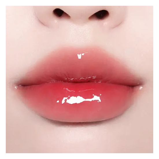 BBIA Over Glaze 17 Red Apple Syrup actual lip-wear color sample; not a bottle front photograph