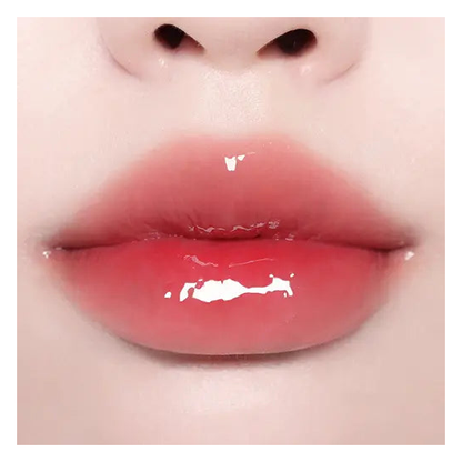 BBIA Over Glaze 17 Red Apple Syrup actual lip-wear color sample; not a bottle front photograph