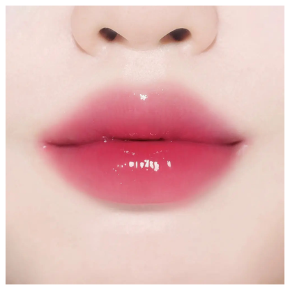 BBIA Over Glaze 04 Cherry Syrup actual lip-wear color sample; not a bottle front photograph