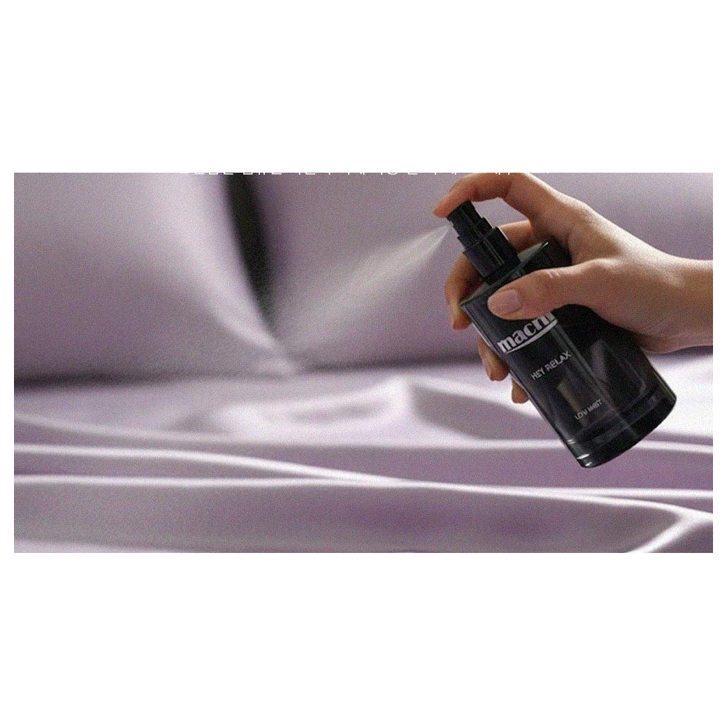 macni Pillow Mist actual spray-pump demonstration over bedding