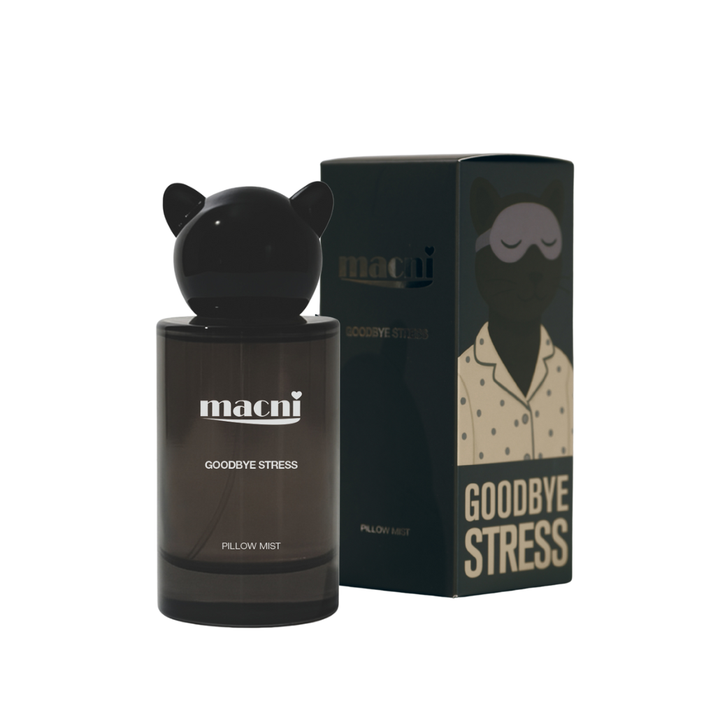 macni GOODBYE STRESS Pillow Mist complete original bottle and carton