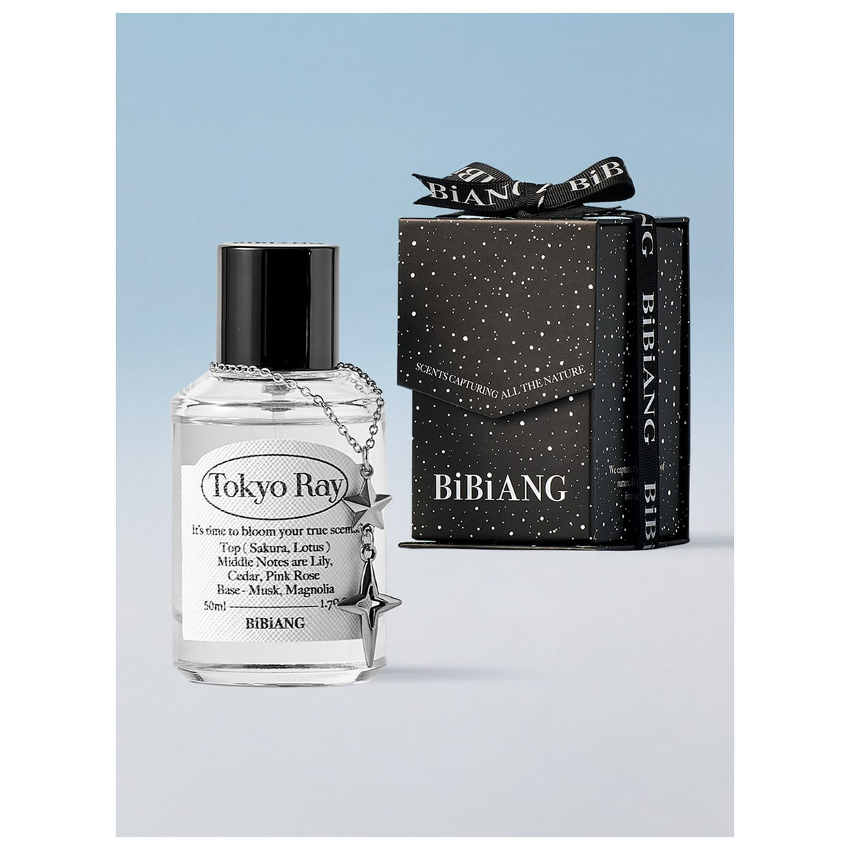 BIBIANG Tokyo Ray complete 50ml bottle, original decorative charm and photographed original carton