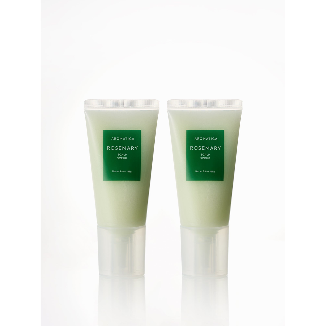 AROMATICA Rosemary Scalp Scrub 165g Duo; both complete products visible.