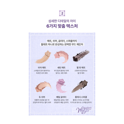 tip toe Wish Touch Eye Palette: original complete color, texture or application reference.