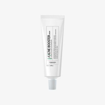 VEMONTES AXCNE Booster Cream 50ml: One original 50ml cream tube beside a pale green texture swatch.