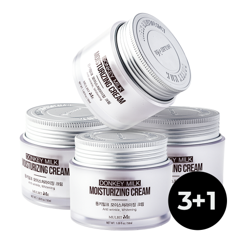 MULBIT Me Donkey Milk Moisturizing Cream genuine complete four-jar 3+1 pack.