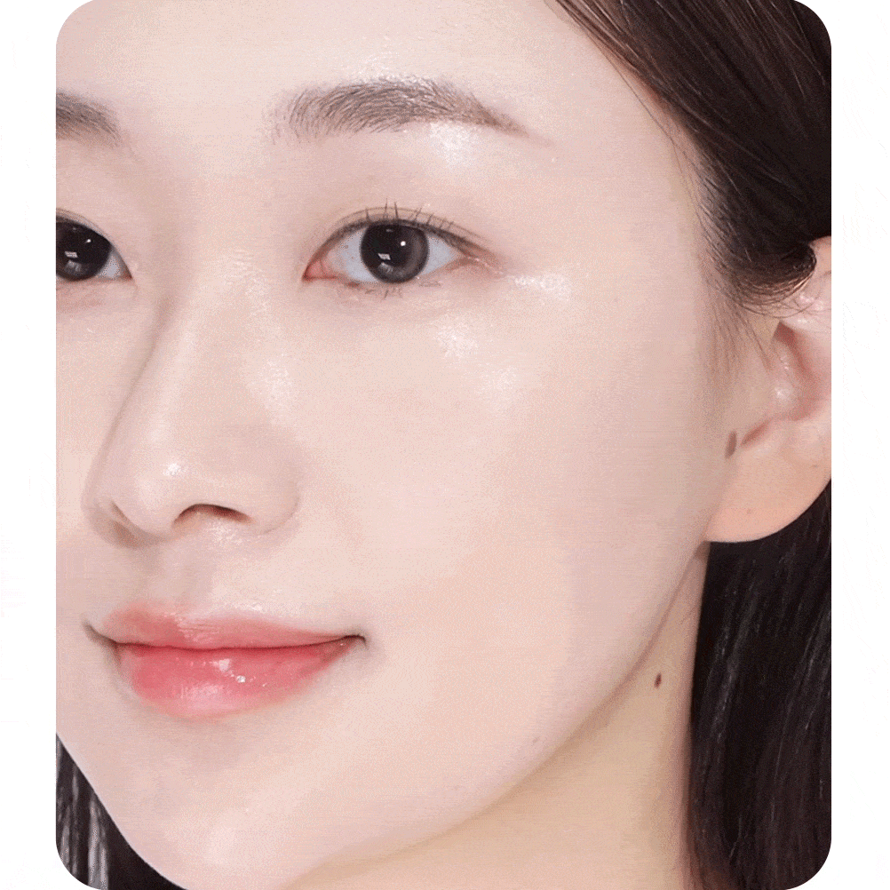 Complete genuine CLIO cushion application result frame; cosmetic finish demonstration.