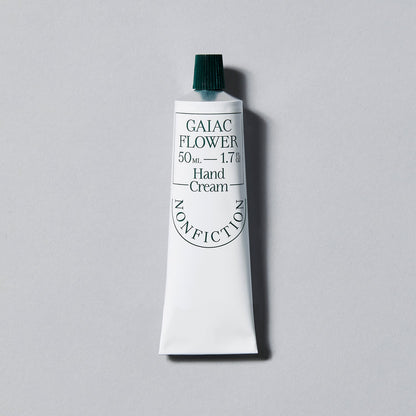 NONFICTION Gaiac Flower Hand Cream 50ml single tube; exact fragrance and capacity labels intact.