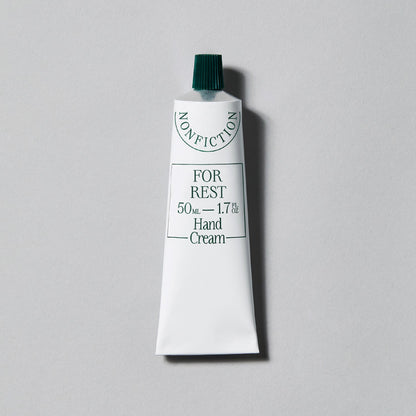 NONFICTION For Rest Hand Cream 50ml single tube; exact fragrance and capacity labels intact.