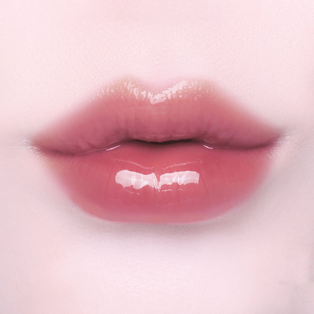 Dinto Frozen Lip Jelly 381 Spell original lip swatch; cosmetic finish demonstration.