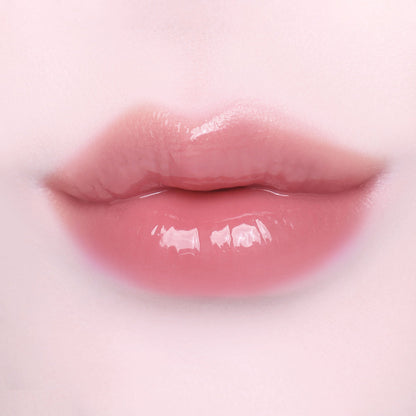 Dinto Frozen Lip Jelly 375 Angel original lip swatch; cosmetic finish demonstration.