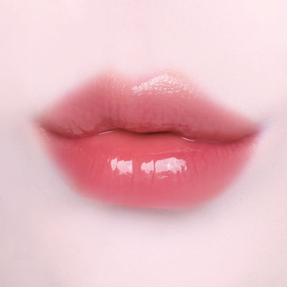 Dinto Frozen Lip Jelly 376 Mirror original lip swatch; cosmetic finish demonstration.