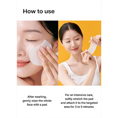 celimax Pore+ Dark Spot Brightening Pad: wiping and 3–5 minute targeted care directions