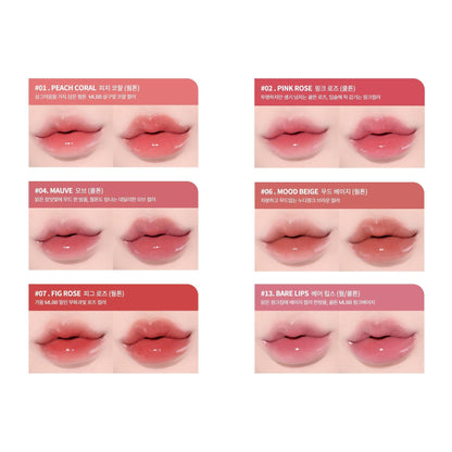 Six available shades with their complete original lip swatches and shade names