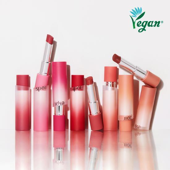 Espoir Nowear Volume Matte standard color-family reference; one selected3g lipstick supplied