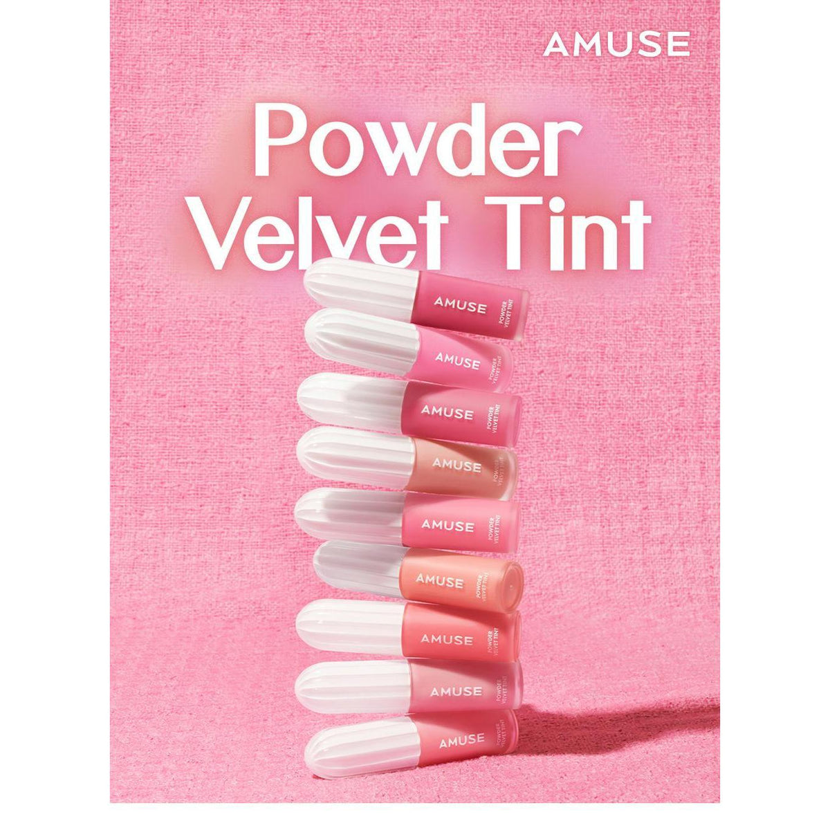 AMUSE PowderVelvetTint complete standard color-family photo; one selected tint supplied