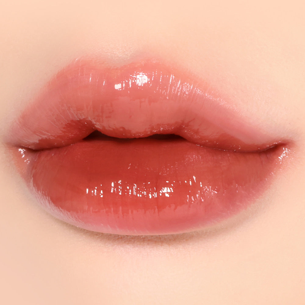 LikeBel Glow Up Lip Tint 3g in 03 Choco Cake; original shade demonstration.
